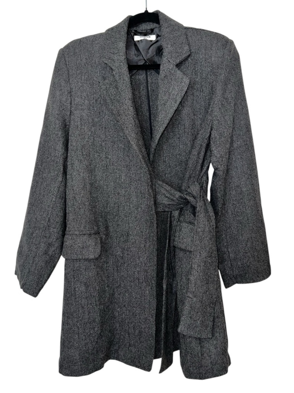 Thakoon Italian-Made Herringbone Attached Belt Coat – Size M (EUC) Worn Twice